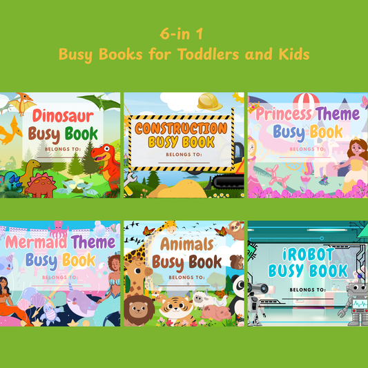 6-in 1 Busy Books for Toddlers and Kids