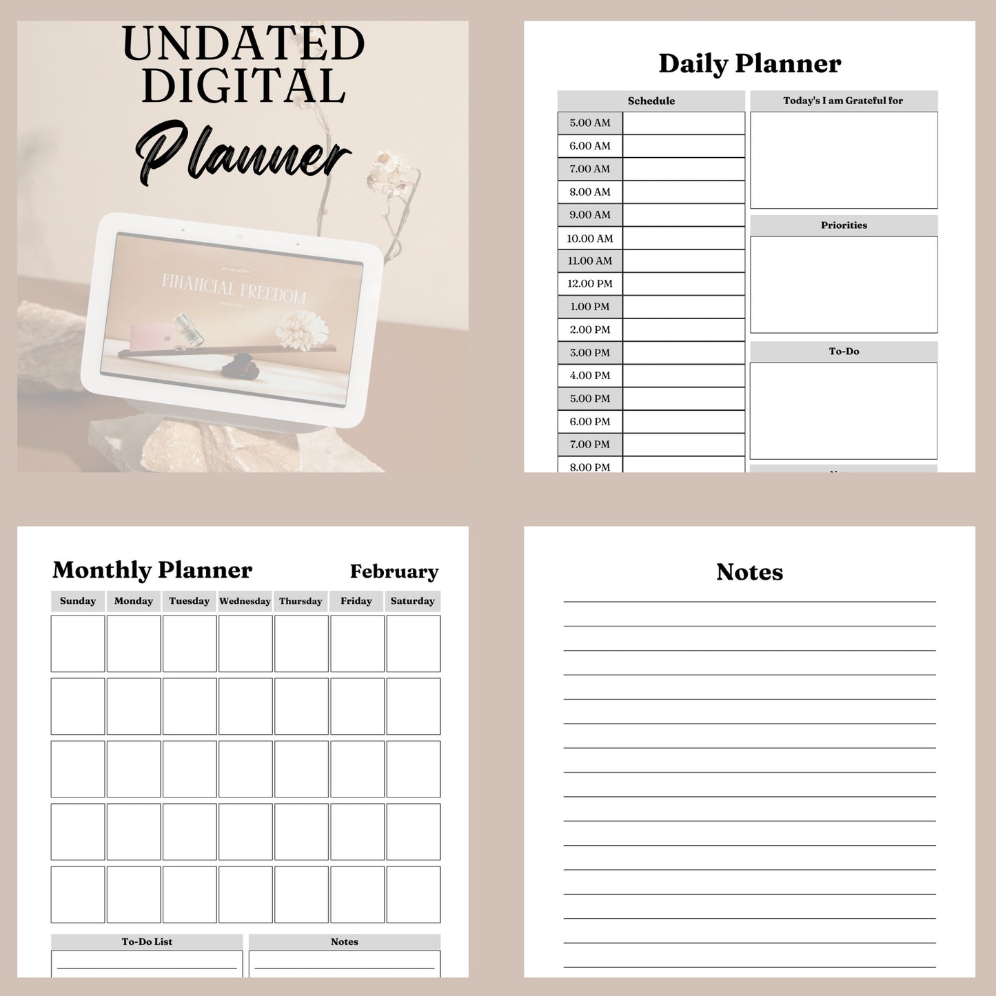 Undated Digital Planner